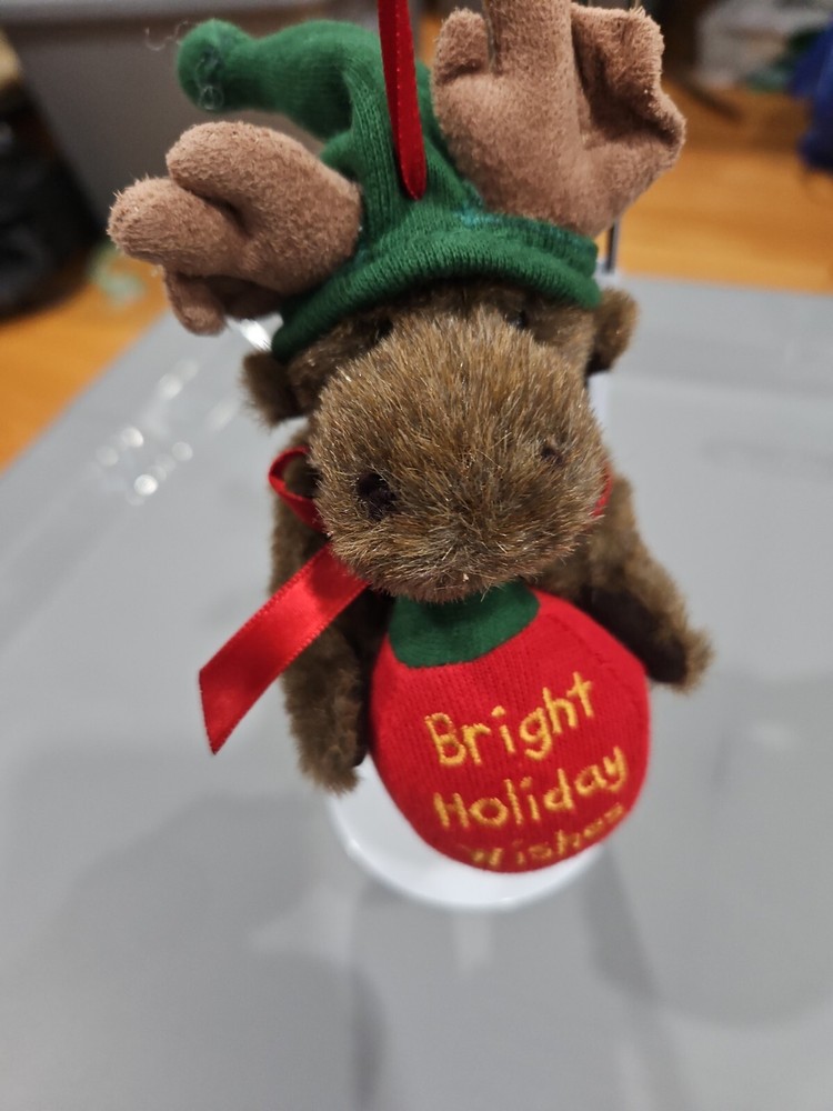 Boyds Bears 5 inch Plush Christmas Moose Ornament 