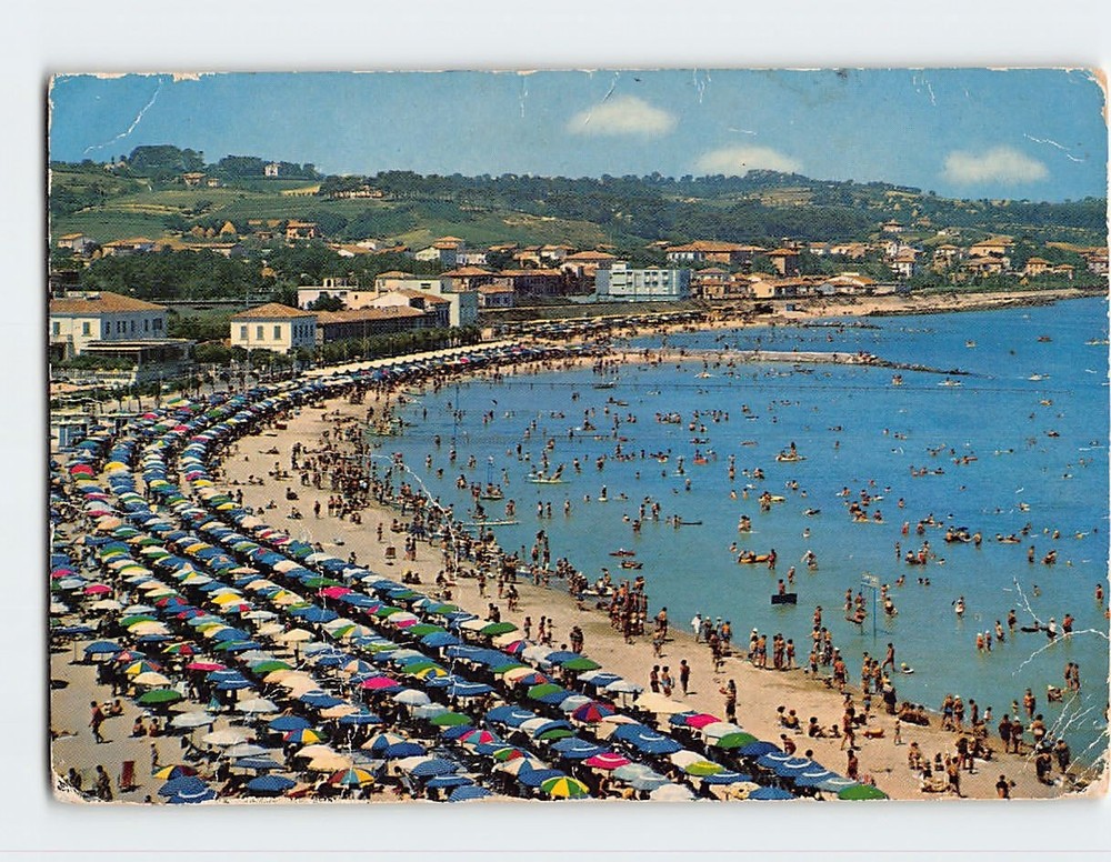 Postcard Aerial View of the Beach Fano Italy