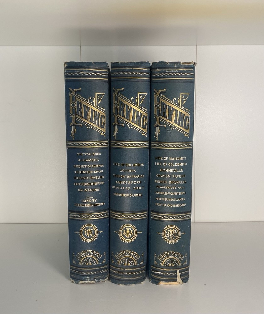 The Life and Works of Washington Irving 3 volume set 1883 Victorian Binding
