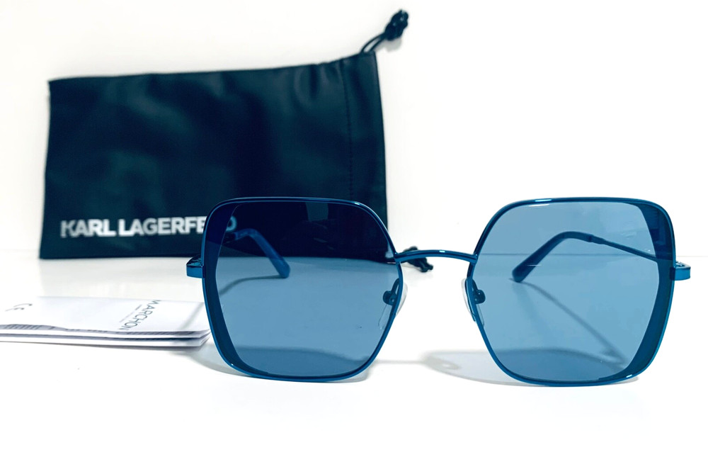 Karl Lagerfeld Kl340S 400 Blue Oversized Square Sunglasses 56-18-140 Mm