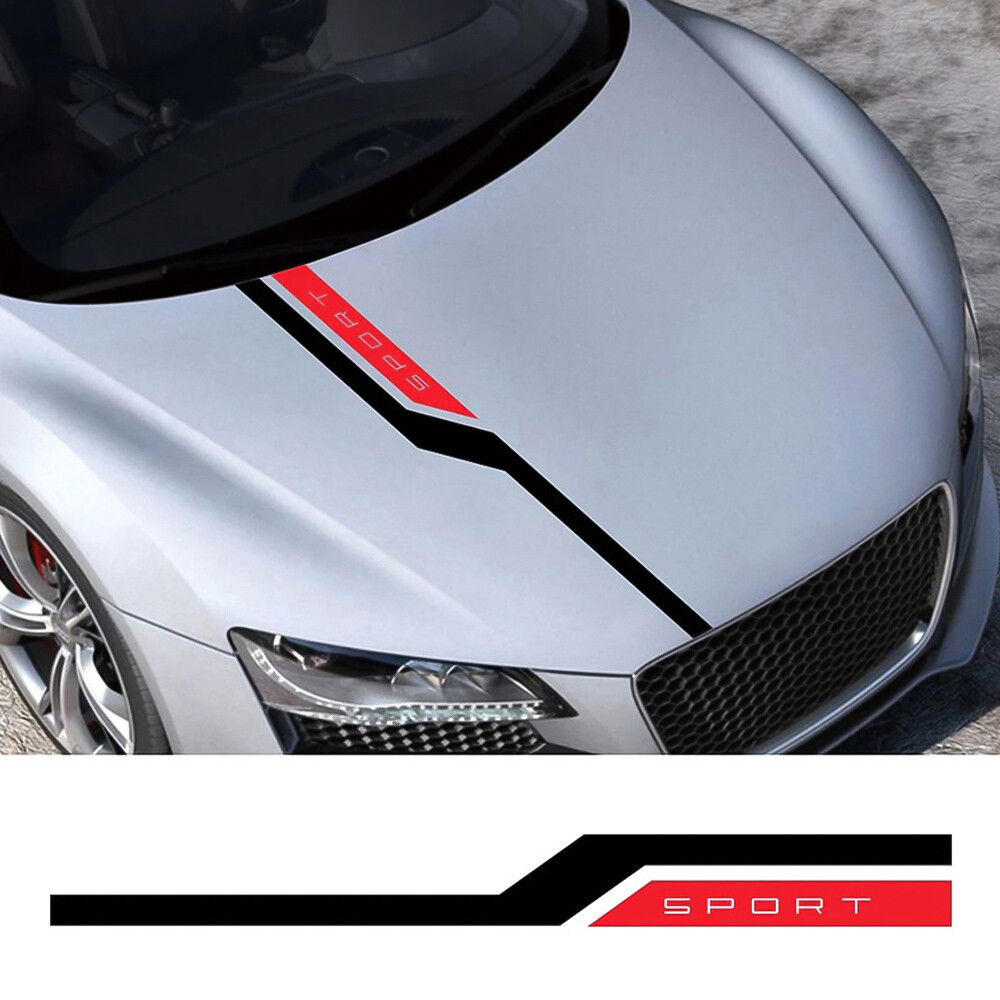 Car Hood Bonnet Panel Racing SPORT Vinyl Decal Sticker Car Exterior Accessories