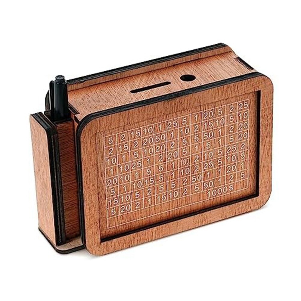 Adult Piggy Bank, Wooden Piggy Bank with Savings Goal, for Car Fund,6653