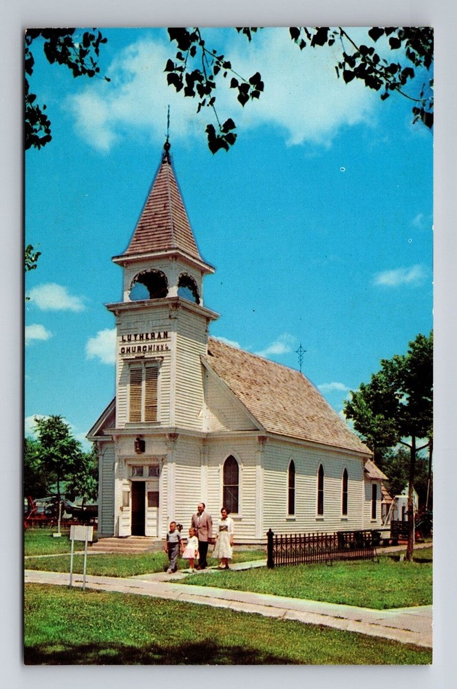 Minden NE-Nebraska, Old Lutheran Church, Pioneer Village, Vintage Postcard