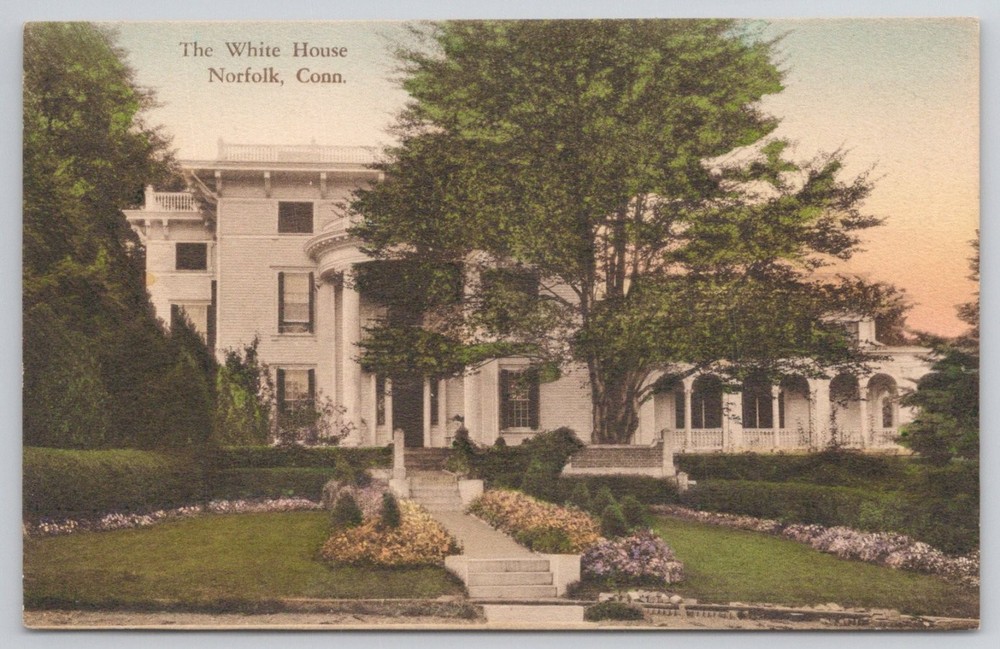 Norfolk, CT The White House Stoeckel House Hand Colored Postcard Albertype