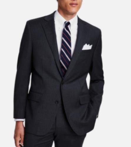 B Brooks Brothers Mens Gray PinStripe Classic fit Suit Jacket 42 S New 100206359