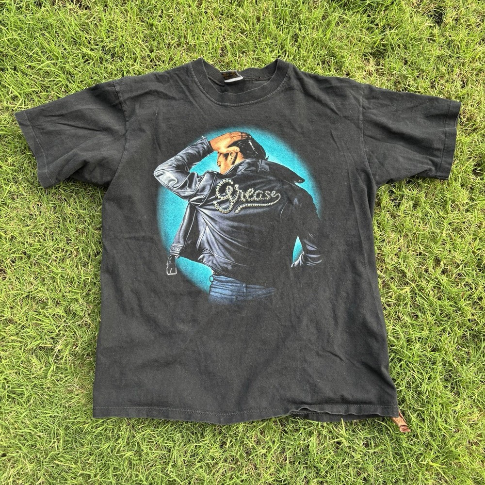 Vintage Grease Shirt John Travolta The Movie Promo Black Musical 90s Large