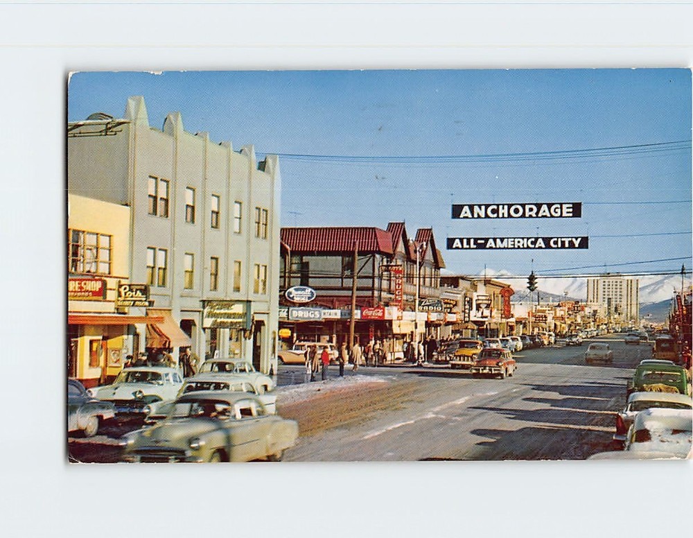 Postcard Street Scene Anchorage Alaska USA