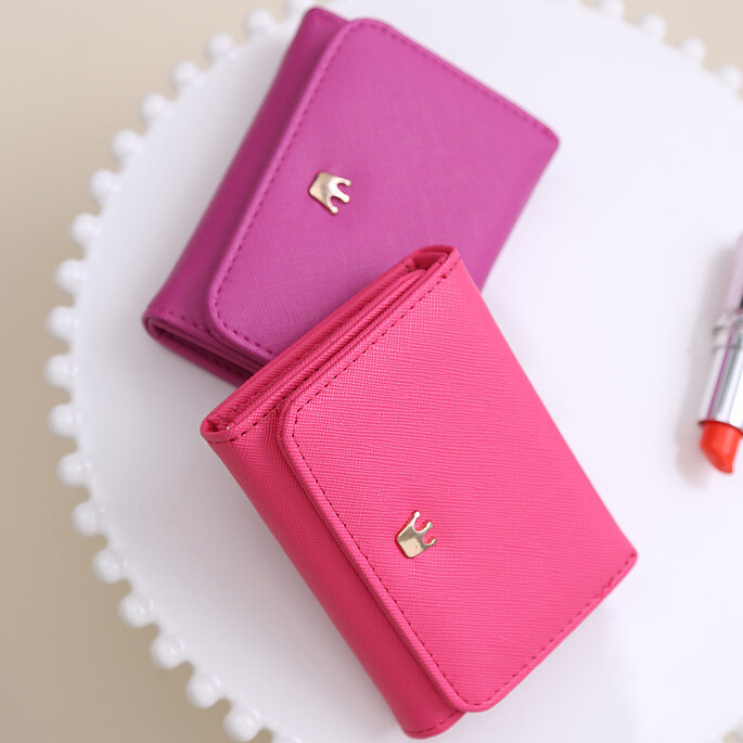 Large Capacity Small Size Womens Trifold Wallet with Removable Zipper Coin Purse
