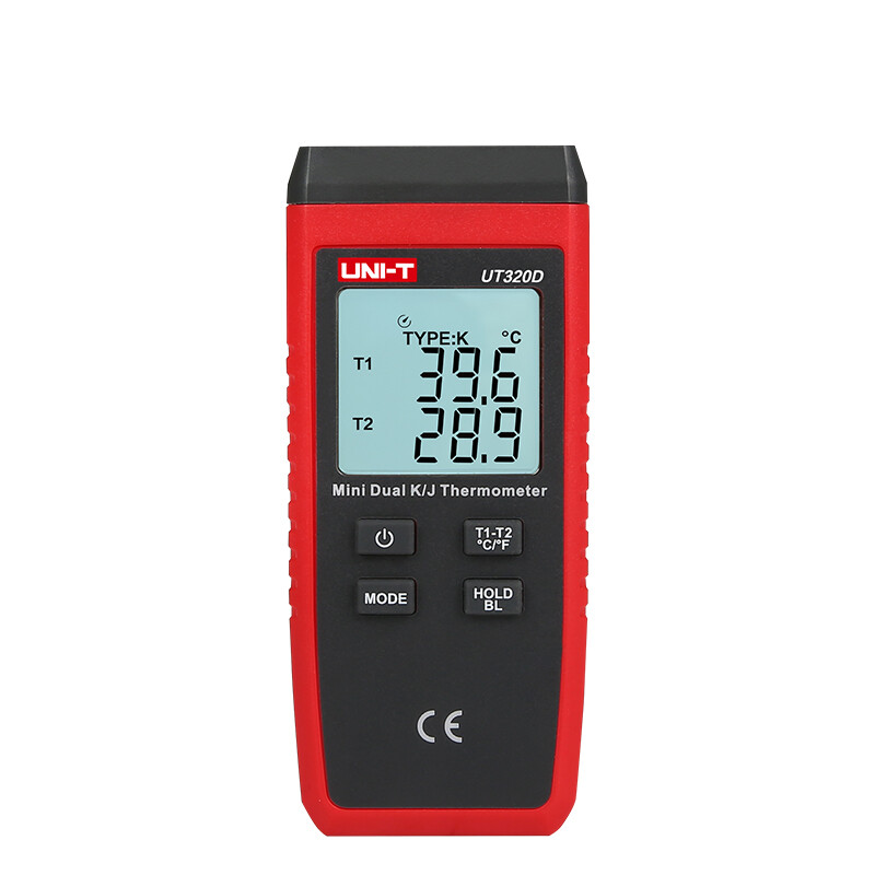 Uni-T UT320D Mini Contact Thermometer Dual-channel K/J Thermocouple Temp Mx1300℃