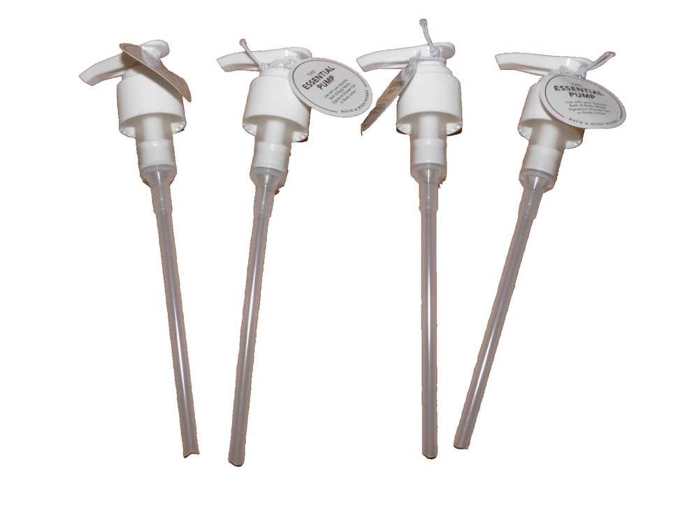 Bath & Body Works  Essential Pump Reusable WHITE Lotion Gel New (4 Pack)