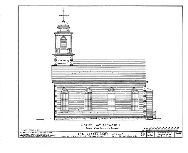 Presbyterian Church,Springfield Avenue,Passaic Street,New Providence,NJ,HABS,6