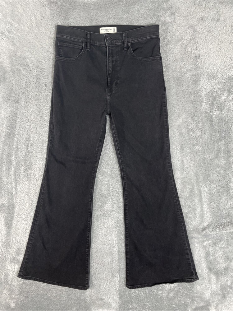 Abercrombie & Fitch Jeans Women's 30/10S Black The Flare Ultra High Rise Denim