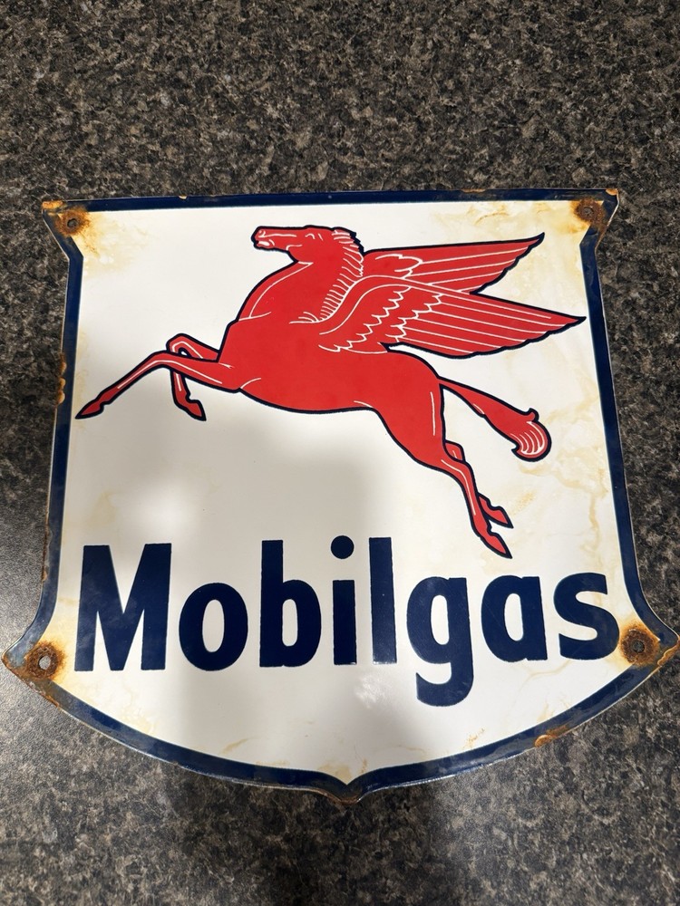 Mobile Gas Oil Porcelain Sign