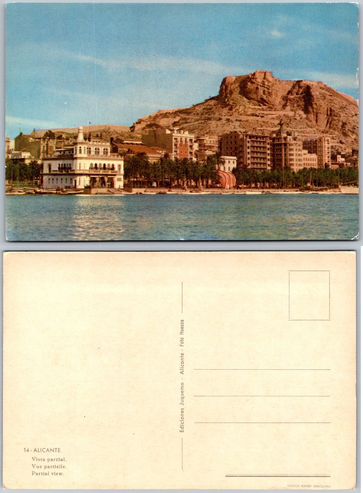 Continental Alicante Spain Harbor View Postcard
