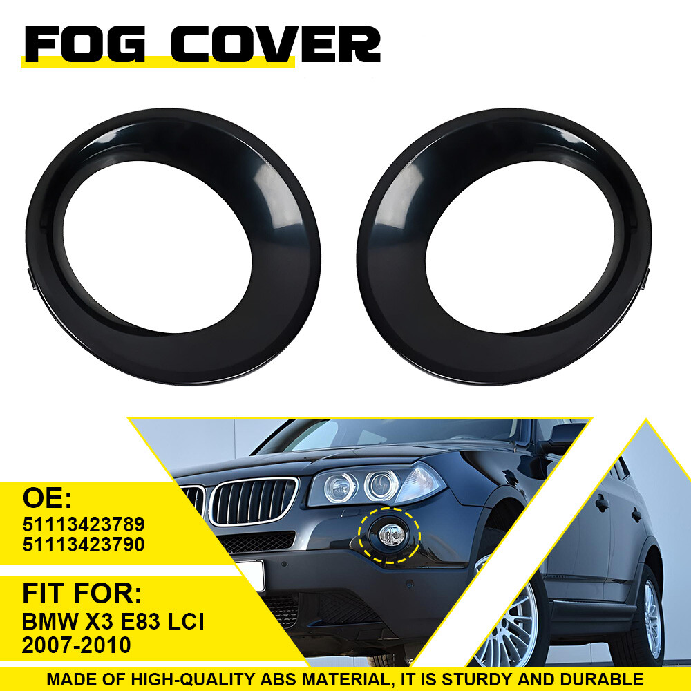 2pcs Light Fog Lamp Cover Primed Trim Set for BMW X3 E83 LCI 2007 2008 2009 2010