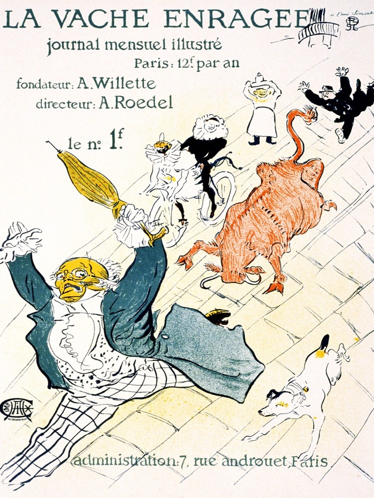 La Vache Enragee French Graphic Art Poster for Interior Design 2350