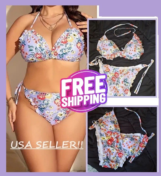 NEW Plus Size SEXY Bikini 2 pc Swim Wear, XL 14 Women Beach Pool Summer Floral