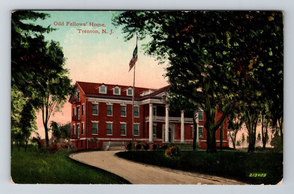 Trenton NJ-New Jersey, Odd Fellows Home, Outside, Vintage Postcard