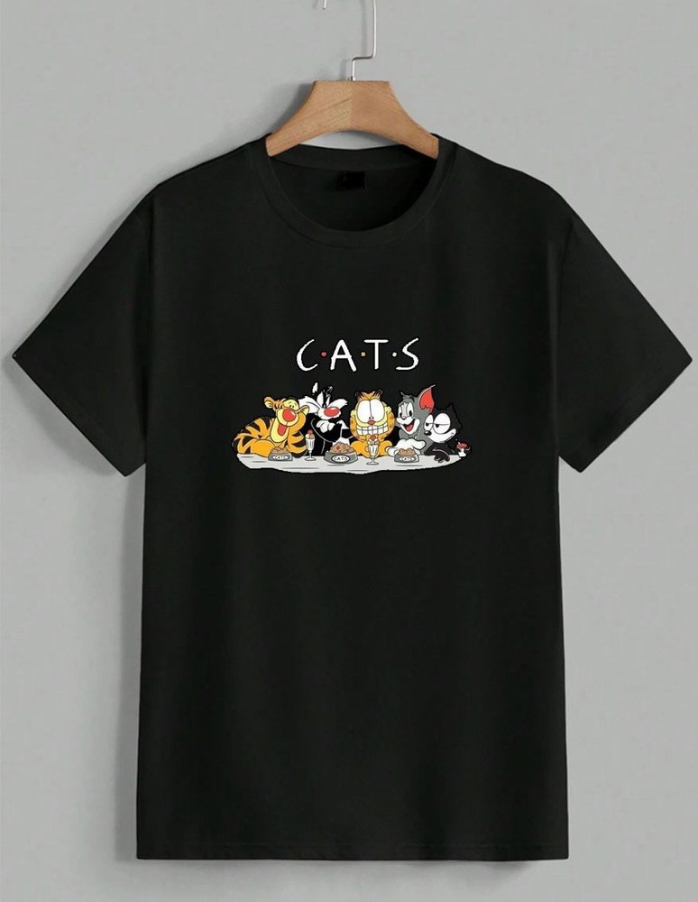 90s Cartoon Cats Tee Garfield Tom Felix Sylvester Pop Culture T-Shirt Unisex