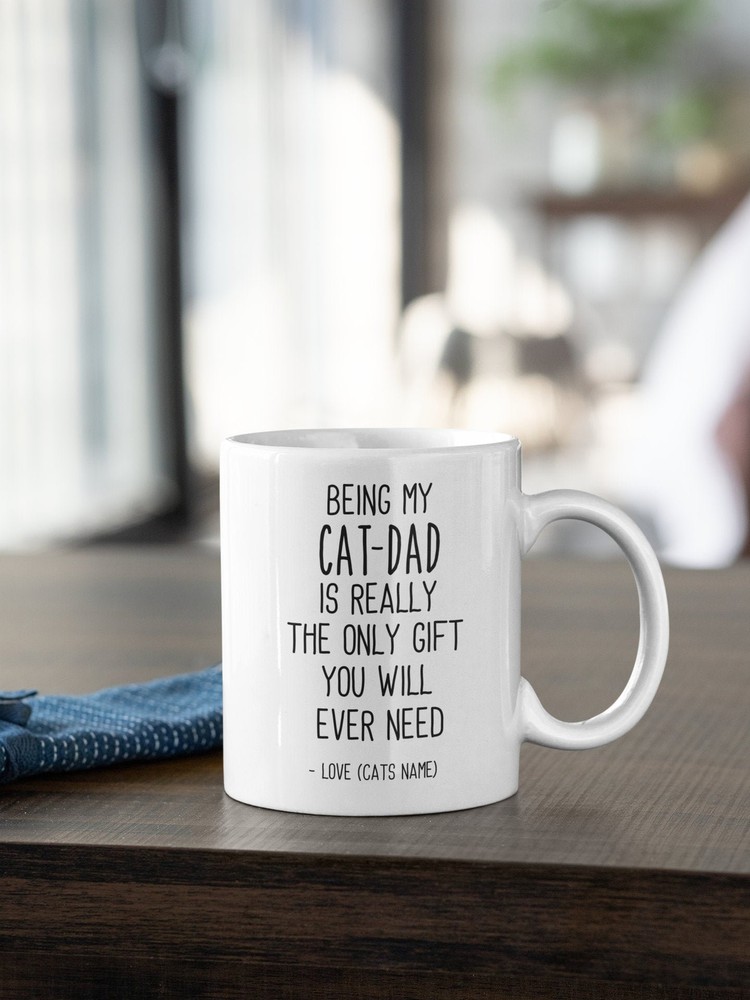 Cat Dad Mug Large Custom Name Mug Personalized Cat Lover Gift Custom Cat Mug Cat