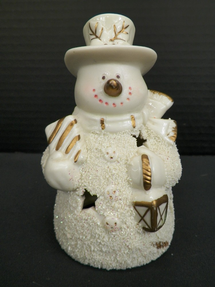 Ceramic Snowman Votive Tea Light Candle Holder Holiday Winter