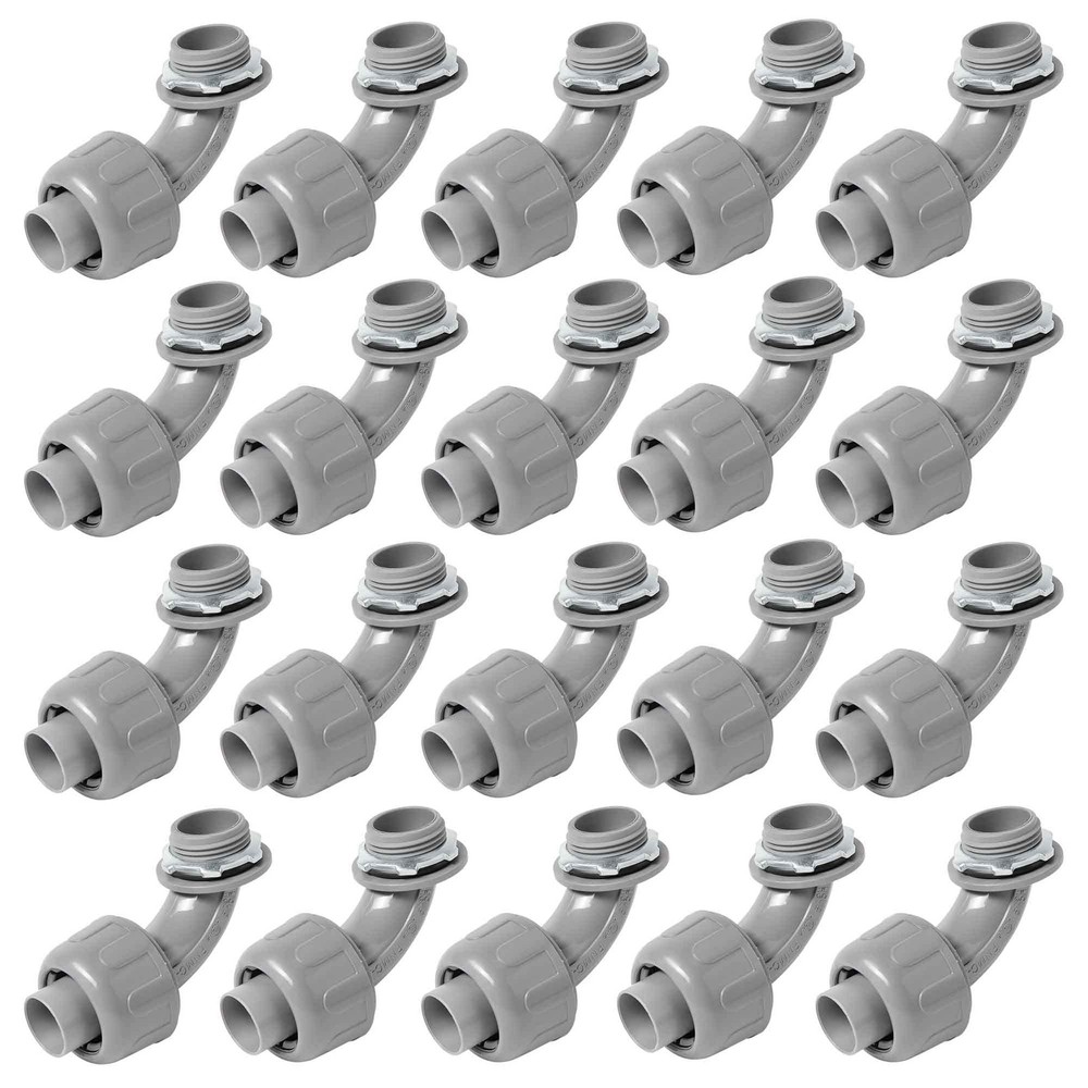 (20 Pack) Yariwiz 3/4 Plastic Liquid Tight Conduit 90 Degree Elbow