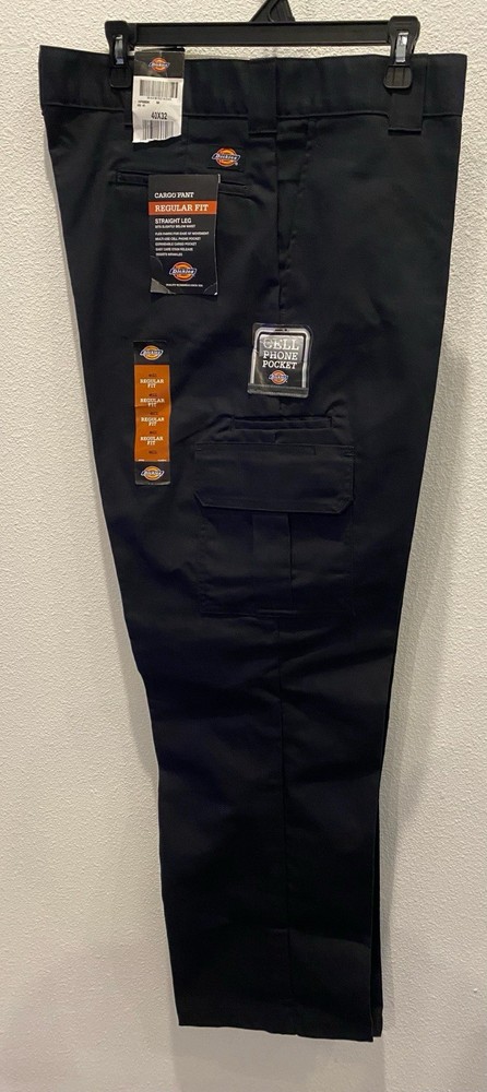 Dickies WP595 Mens Black Stretch Twill Cargo Pants New with Tags