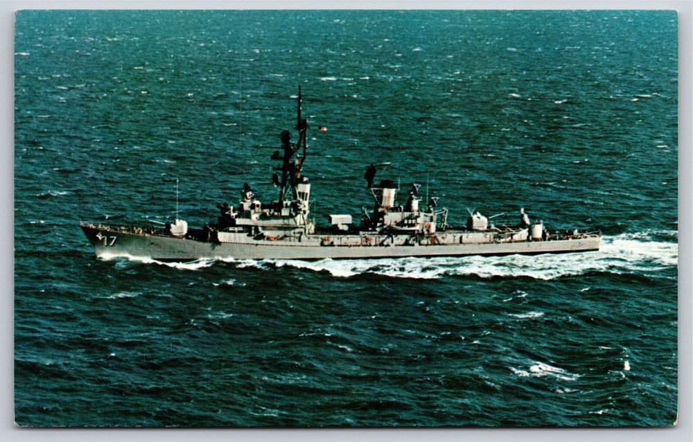 Military~Air View USS Conyngham DDG-17 Guided Missile Destroyer~Vintage Postcard