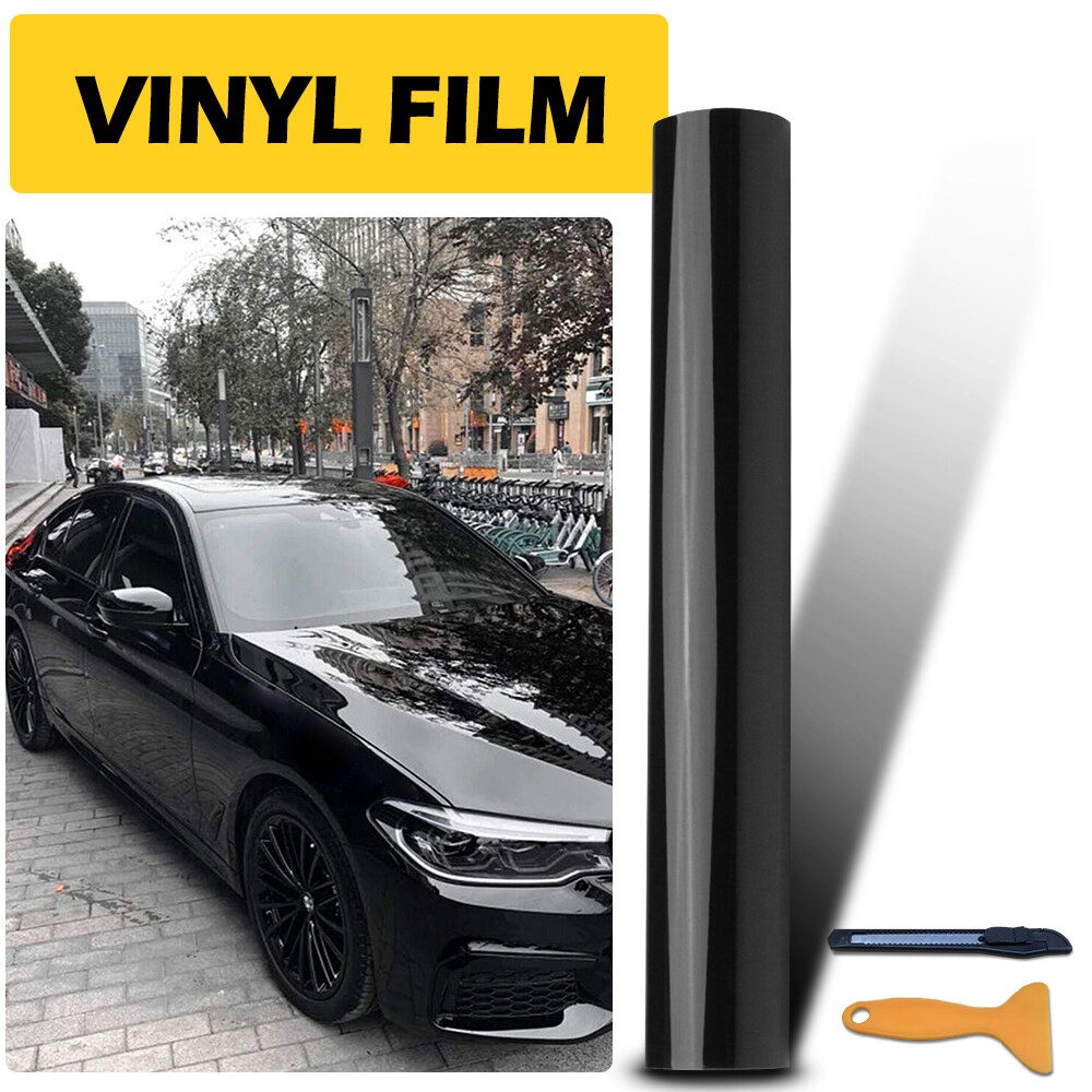 Gloss Black Vinyl Wrap Car Sticker Film Decal Bubble Free 30cm Easy to install