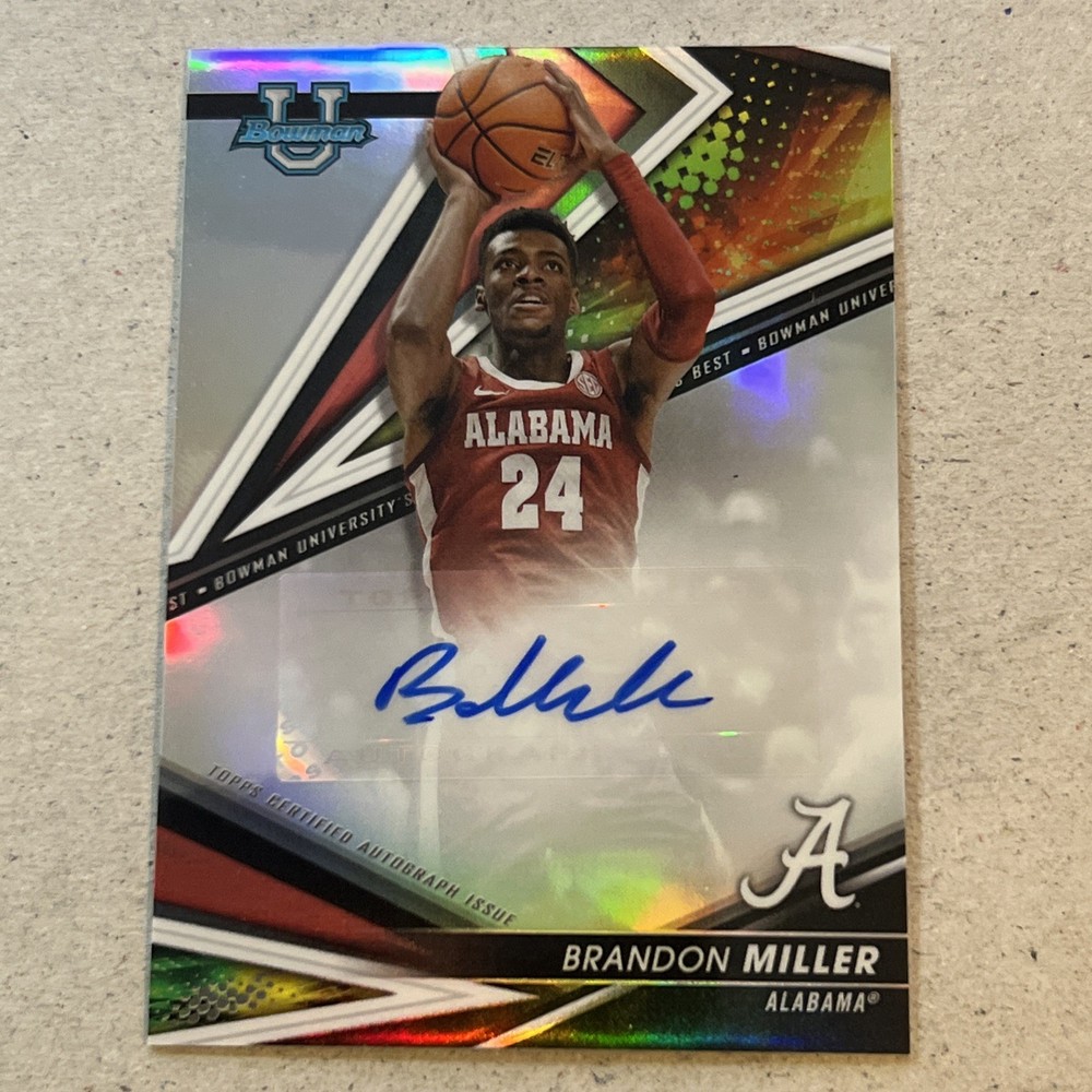2022-23 Bowman University Best Refractor Brandon Miller Auto Alabama
