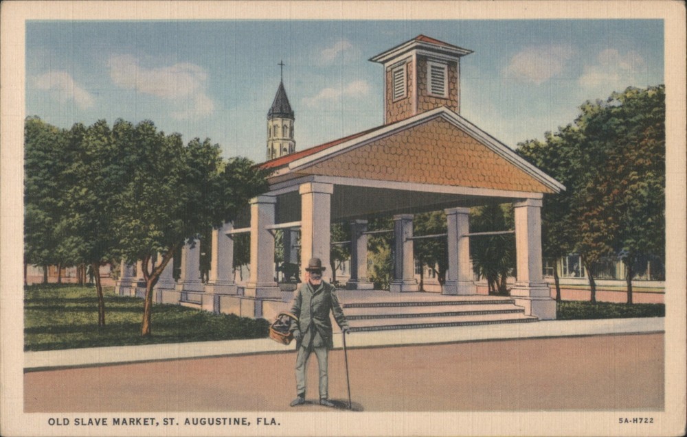 St. Augustine, Florida FL Old Slave Market Teich Original Vintage Postcard