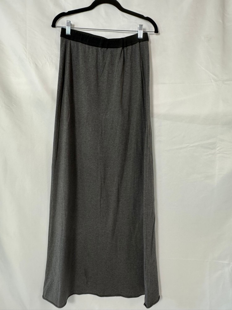 Maison Margiela Gray Jersey Maxi Skirt Size L Black Elastic Waist Made in Italy