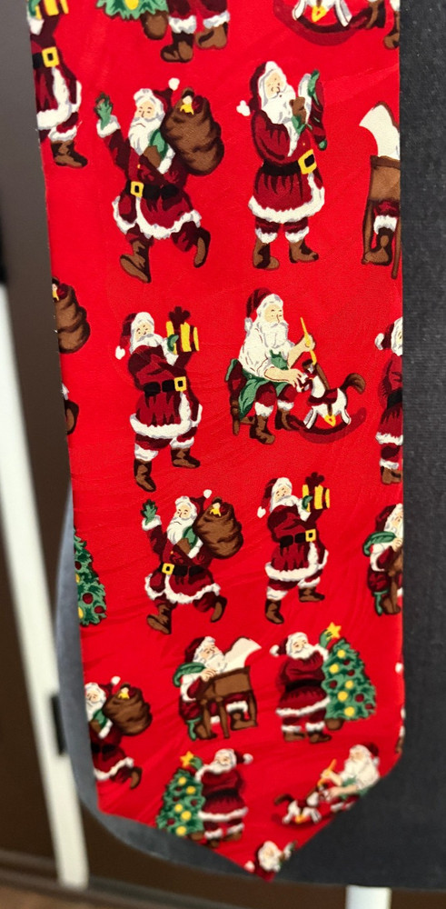 Giorgio Men's Traditional Santa Claus Red Handmade Necktie Tie 100% Silk - 59