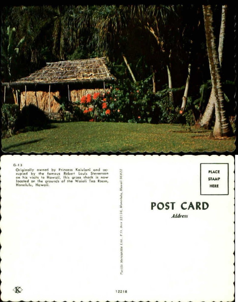 Grass shack Waioli Tea Room Honolulu HI Robert Louis Stevenson Princess Kaiulani