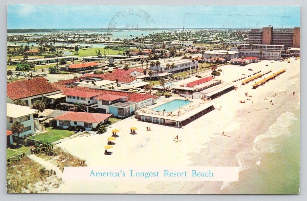 Tides Hotel & Bath Club North Redington Beach FL 1960s Aerial View Postcard