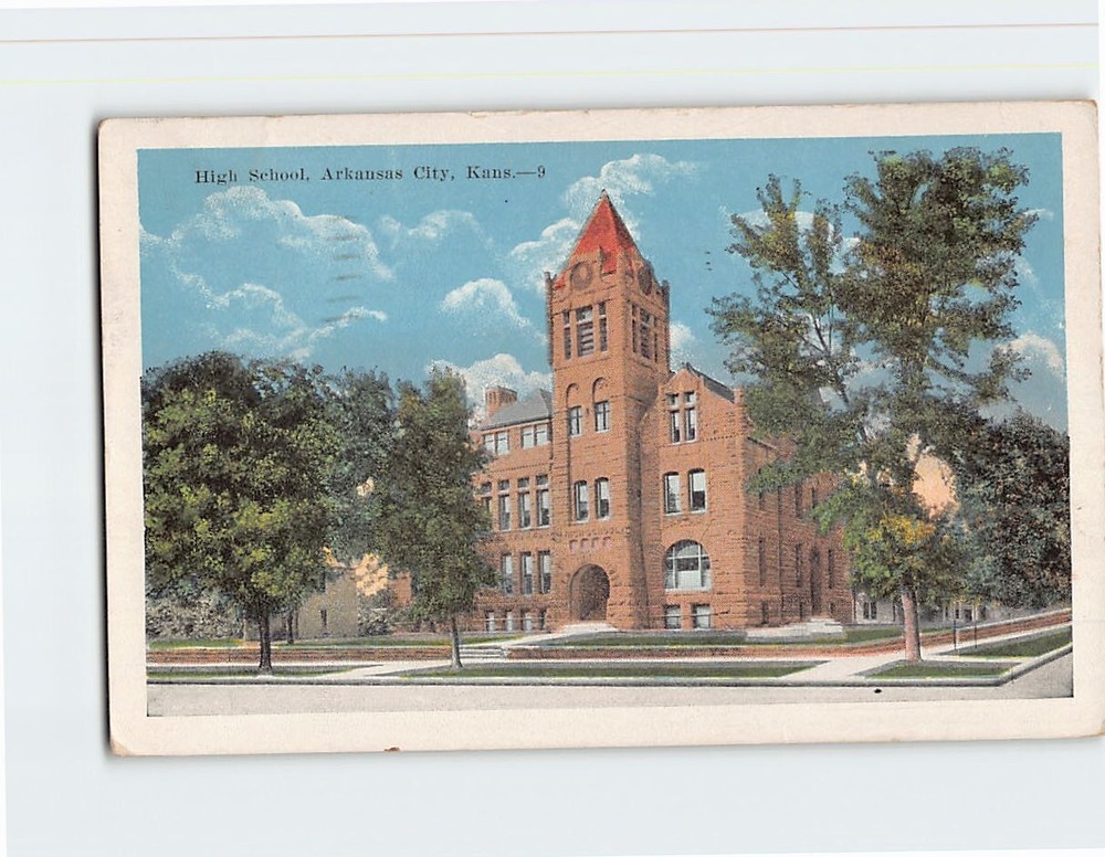 Postcard High School Arkansas City Kansas USA