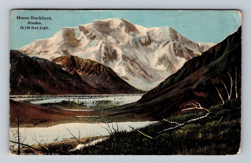 Mount Blackburn AK-Alaska View of Mount Blackburn Vintage Postcard