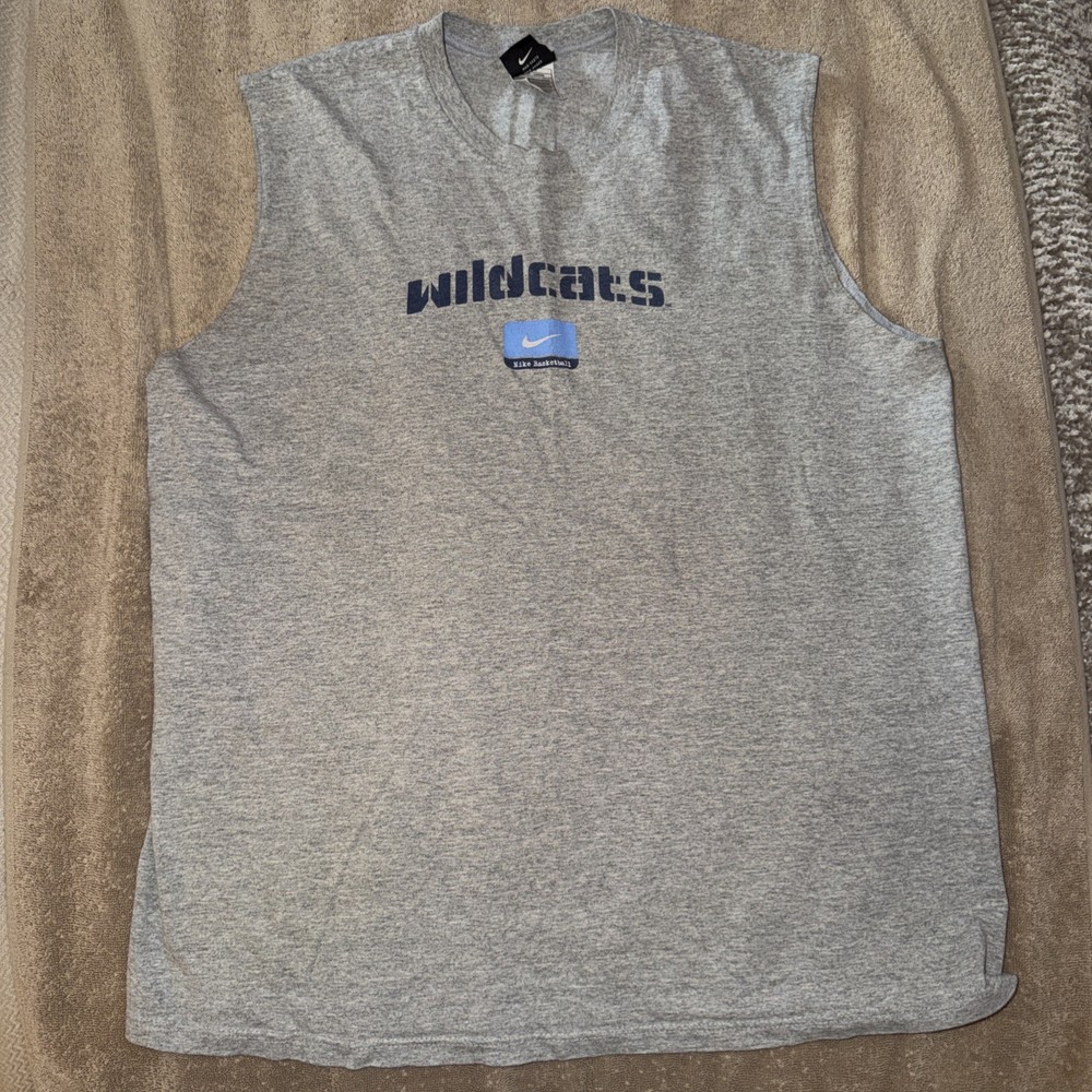 Nike Tank Top large Grey Sleeveless Basketball Muscle VTG 90 Villanova wildcats