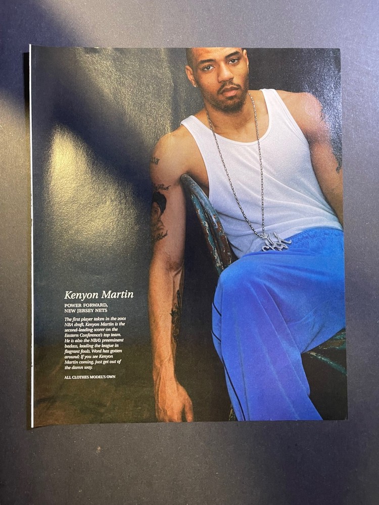 2002 Magazine Illustration Kenyon Martin Power Forward New Jersey Nets