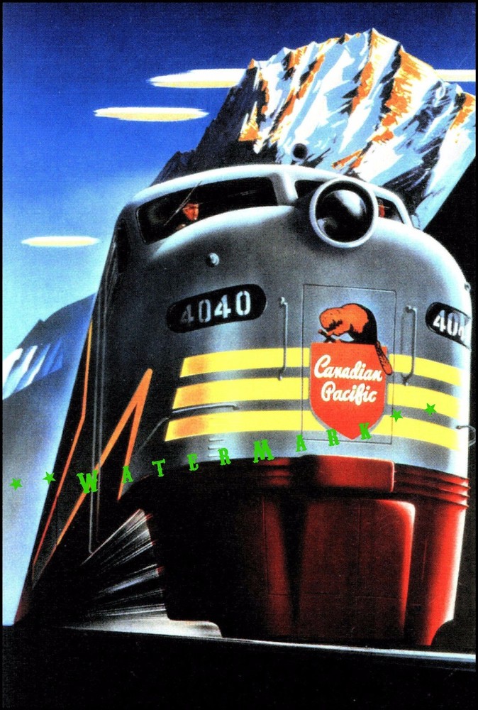 Canadian Pacific Railroad 1952 Vintage Poster Print Art Travel Canada Mountains