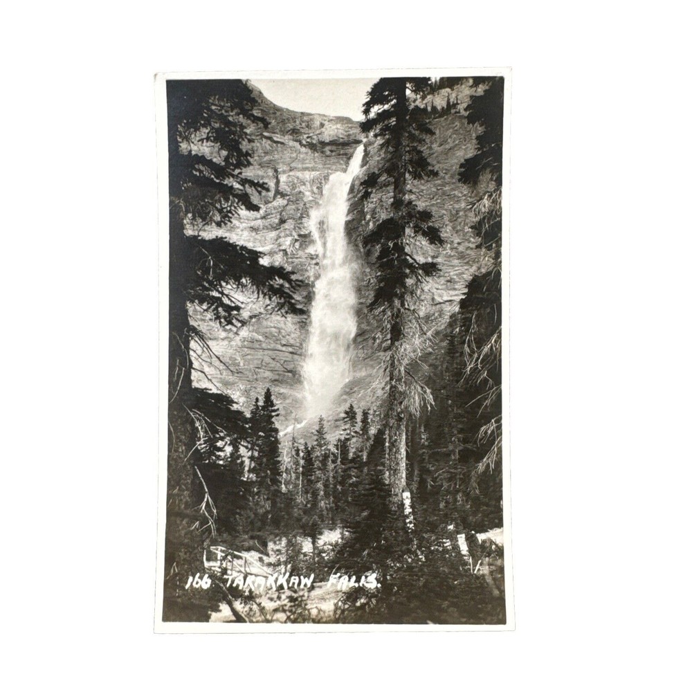 RPPC Takakkaw Falls Along Canadian Pacific Railway Postcard Mountain C1920s