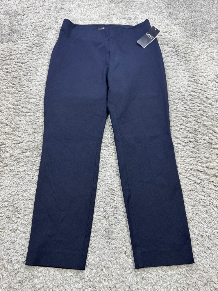 Ralph Lauren Pants Women 4 Navy Blue High Rise Pull On Career Trousers NWT