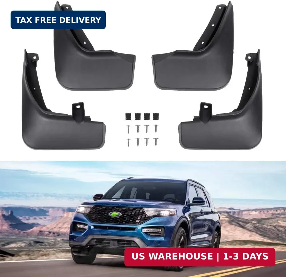 4 Pack Truck Mud Flaps for Ford Explorer 2020-2026 Front & Rear Splash Guards