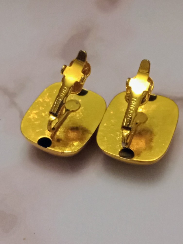 Trifari Gold Tone Clip On Earrings Vintage