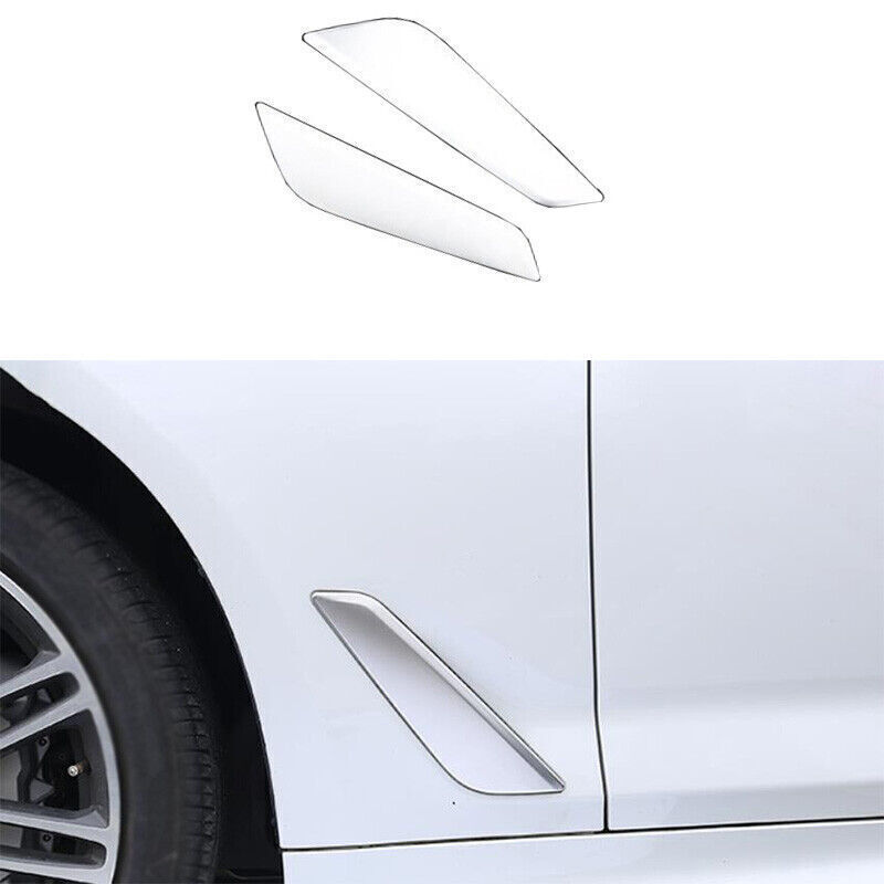 Fit For BMW 5 Series G30 2018-2022 Grey Steel Side Vent Fender Flank Cover Trim