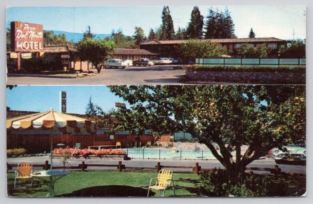 Paso Del Norte Motel Palo Alto CA Vintage Postcard 1950s California Roadside