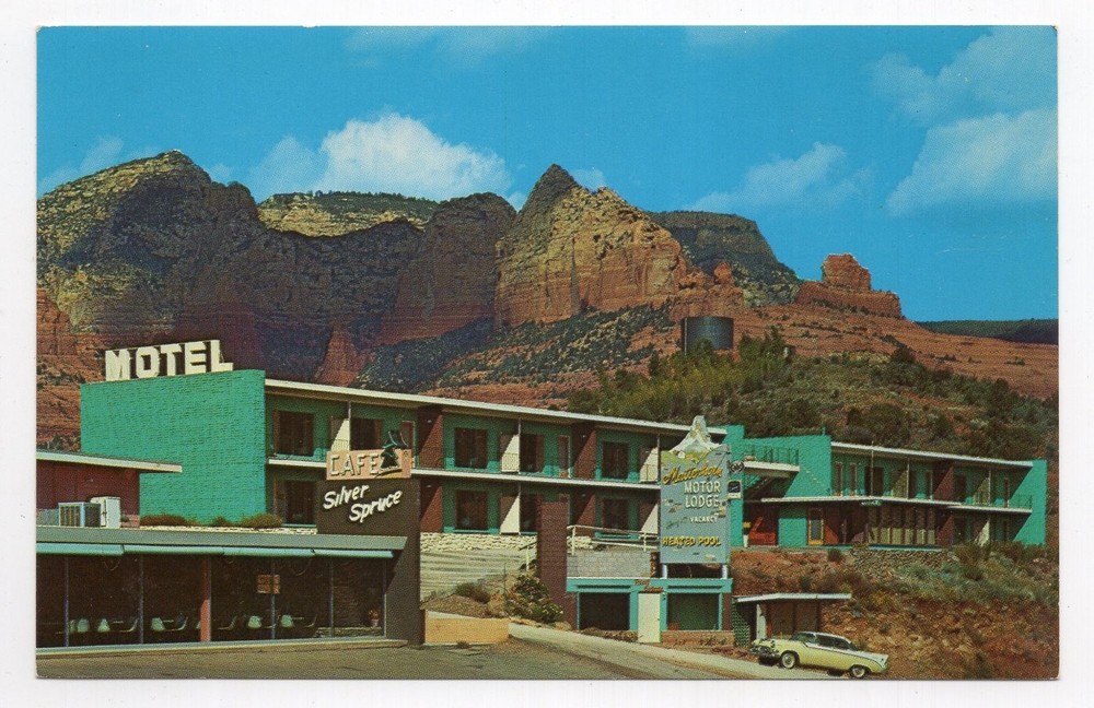 1950s? Chrome - Matterhorn Motor Lodge, Silver Spruce Cafe - Sedona, Arizona