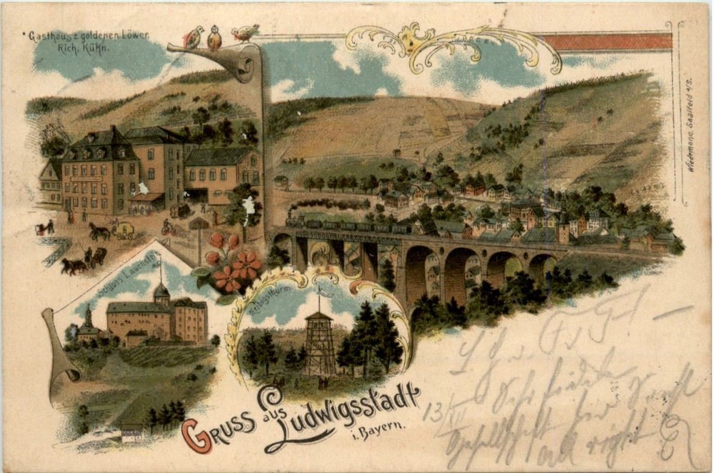 Greetings from Ludwigsstadt in Bavaria - Litho -482154
