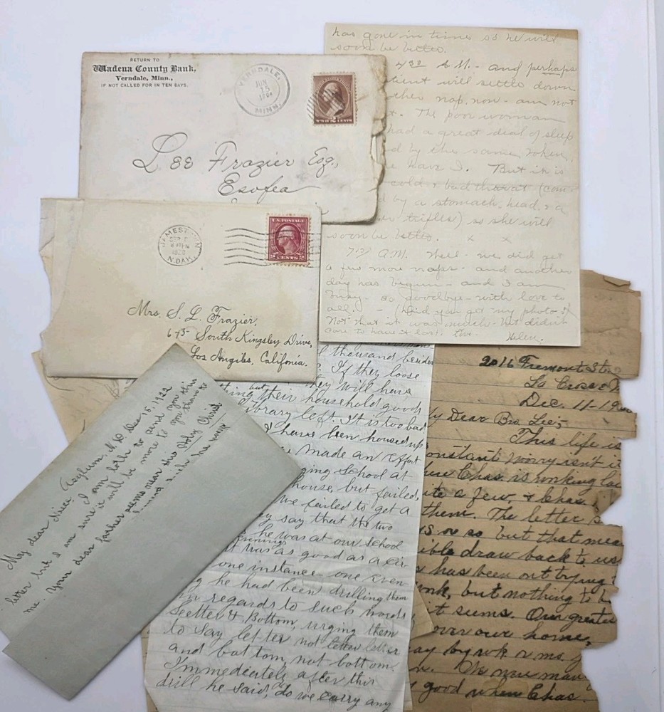 Antique 1880s-1920s Handwritten Letter Lot Frazier Family Ephemera Envelopes