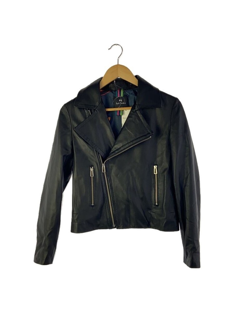 Ps Paul Smith Double Riders Jacket/40/Sheep Leather/Blk 31901